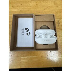 Ambie Sound Earcuffs Bluetooth Wireless Earbuds With Charging Case - White